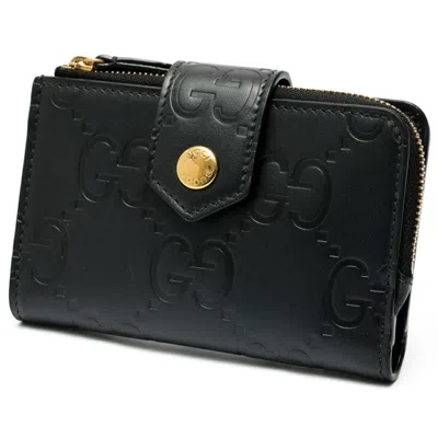 Pre-owned Gucci Black Leather Wallet (bi-fold) ()