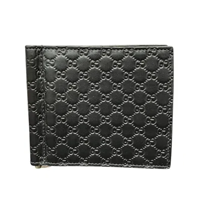 Pre-owned Gucci Black Leather Wallet (bi-fold) ()
