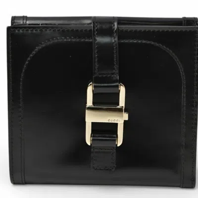 Pre-owned Gucci Black Leather Wallet (bi-fold) ()