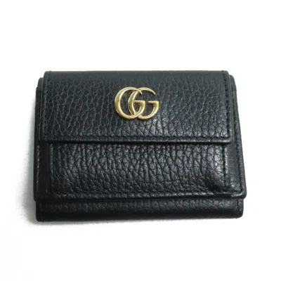 Pre-owned Gucci Black Leather Wallet (tri-fold) ()