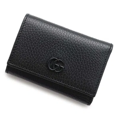 Pre-owned Gucci Black Leather Wallet (tri-fold) ()