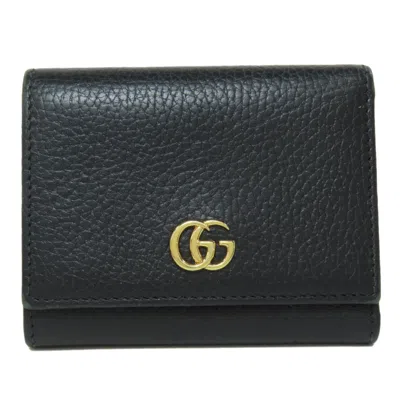 Pre-owned Gucci Black Leather Wallet (tri-fold) ()