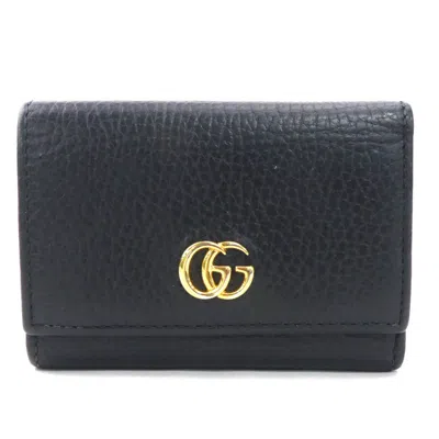 Pre-owned Gucci Black Leather Wallet (tri-fold) ()