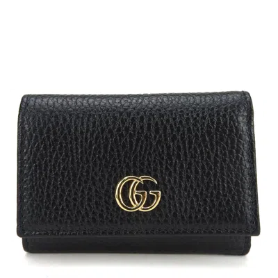 Pre-owned Gucci Black Leather Wallet (tri-fold) ()