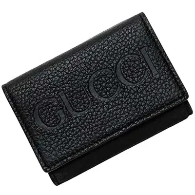 Pre-owned Gucci Black Leather Wallet (tri-fold) ()