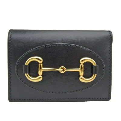 Pre-owned Gucci Black Leather Wallet (tri-fold) ()