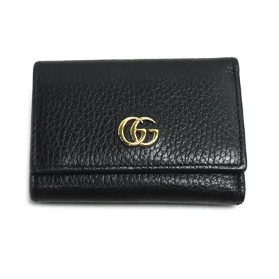 Pre-owned Gucci Black Leather Wallet (tri-fold) ()