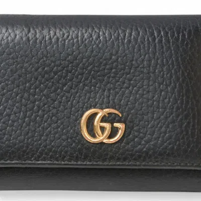 Pre-owned Gucci Black Leather Wallet (tri-fold) ()