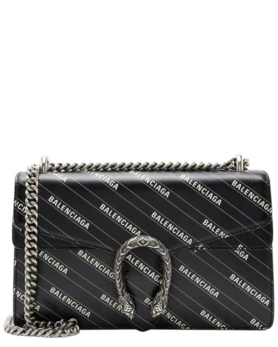 Pre-owned Gucci Black Leather X Balenciaga The Hacker Project Dionysus Small Shoulder  Bag (authentic Pre-love