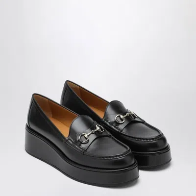Gucci Black Loafer With Platform And Horsebitt