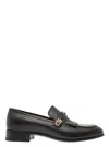 Gucci Black Loafers With Fringes And Double G In Smooth Leather Man In Multicolor