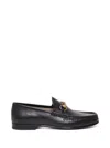 Gucci Black Loafers With Horsebit Detail In Leather Man In Multicolor