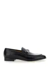 Gucci Men Black Loafers With Horsebit In Leather Man In Black