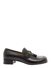 Gucci Black Loafers With Interlocking G And Tassels In Smooth Leather Man In Multicolor
