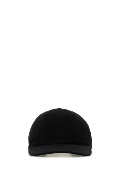 GUCCI MEN BLACK LOGO BASEBALL HAT