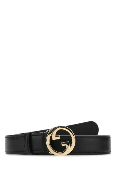 GUCCI BLACK LOGO BELT