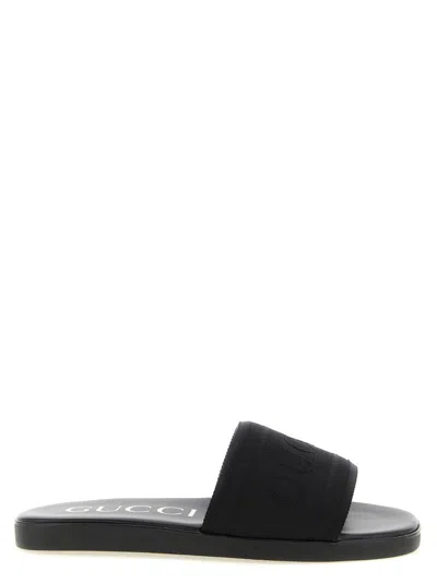 Gucci Black Logo Slides