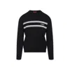 Gucci Black Sweater With Logo Lettering On The Front In Wool Man In Black