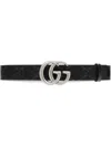 Gucci Black Marmont Belt With Gg Leather