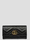 Gucci Gg Marmont Matelasse Leather Continental Wallet In Black