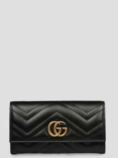 Gucci Black Marmont Gg Continental Wallet