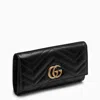 Gucci Gg Marmont Matelasse Leather Continental Wallet In Black