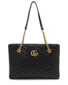 Gucci Black Matelasse Calfskin Gg Marmont Medium Chain Tote (authentic Pre-  Loved)