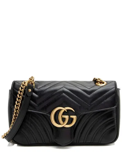 Gucci Gg Marmont Small Matelasse Leather Shoulder Bag In Black