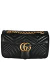Gucci Black Matelasse Leather Medium Gg Marmont Shoulder Bag (authentic Pre-  Loved) In Black