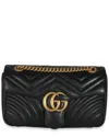 Gucci Black Matelasse Leather Medium Gg Marmont Shoulder Bag (authentic Pre-  Loved) In Black