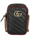 Gucci Black Matelasse Leather Mini Gg Marmont Crossbody (authentic Pre-loved) In Black