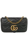 Gucci Black Matelasse Leather Super Mini Gg Marmont Shoulder Bag (authentic  Pre-loved)