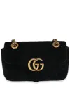 Gucci Black Matelasse Velvet Mini Gg Marmont Shoulder Bag (authentic Pre-  Loved) In Black