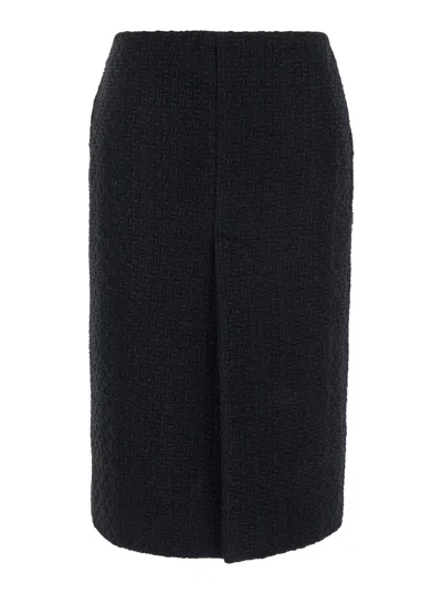 Gucci Light Wool Crepe Skirt In Black