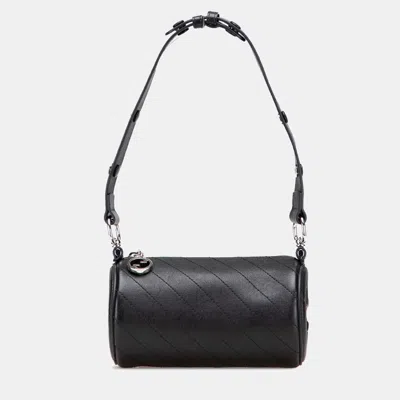 Pre-owned Gucci Black Mini Leather Blondie Barrel Shoulder Bag