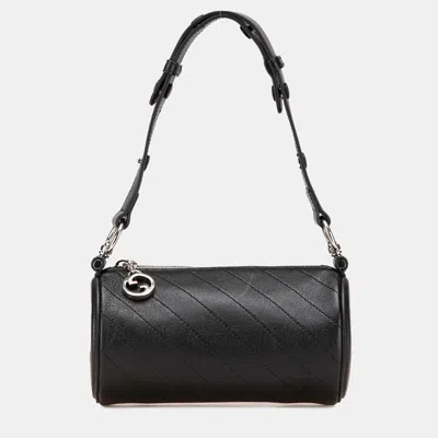 Pre-owned Gucci Black Mini Leather Blondie Shoulder Bag