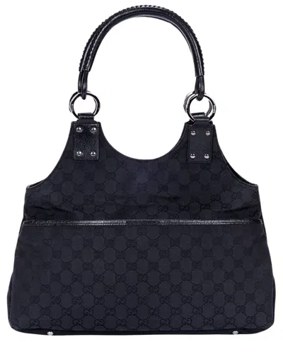 Pre-owned Gucci Black Monogram Canvas Hobo (authentic Pre-loved)