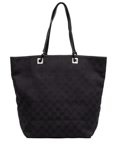 Pre-owned Gucci Black Monogram Canvas Tall Tote (authentic Pre-loved)