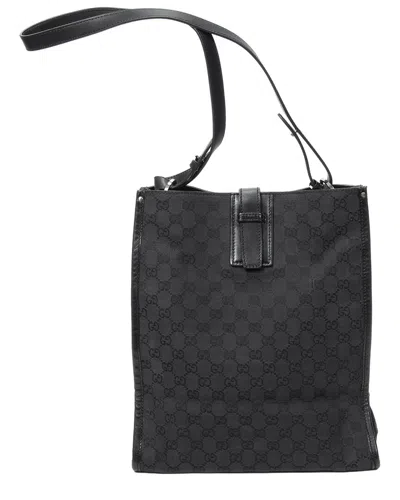 Gucci Black Monogrammed Canvas Vertical Tote (authentic Pre-loved)