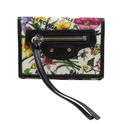 Pre-owned Gucci Black Multi-color Canvas Wallet (tri-fold) ()