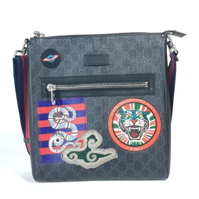 Pre-owned Gucci Black Multi-color Gg Supreme Messenger Bag Shoulder Bag ()