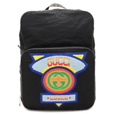 Pre-owned Gucci Black Multi-color Nylon Backpack () In Black, Multi-color