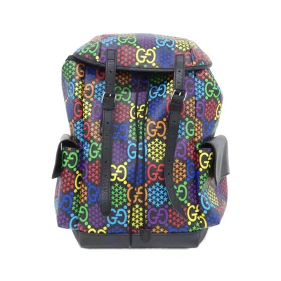 Pre-owned Gucci Black Multi-color Gg Supreme Canvas Backpack () In Black, Multi-color