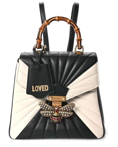 Gucci Bamboo Queen Margaret Leather Backpack In Black
