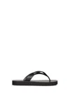 Gucci Black Nappa Leather Platform Thong Sandals With Double G In Black