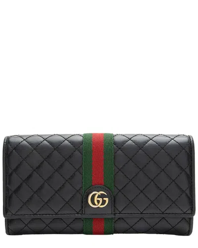 Gucci Black Nylon & Quilted Leather Trapuntata Continental Wallet (authentic  Pre-loved)