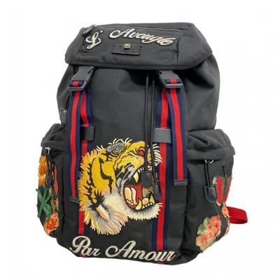 Pre-owned Gucci Black Nylon Backpack ()