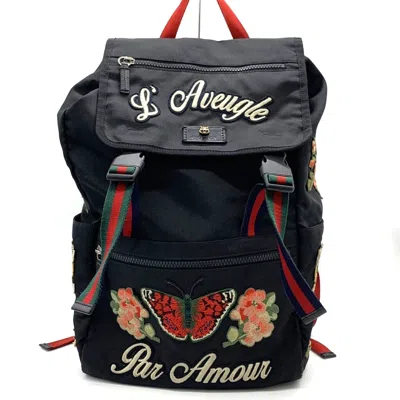 Pre-owned Gucci Black Nylon Backpack ()