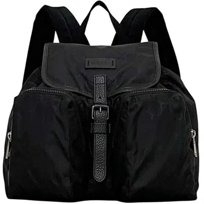 Pre-owned Gucci Black Nylon Backpack ()