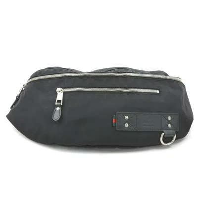 Pre-owned Gucci Black Nylon Canvas Fanny Pack Sling Bag ()